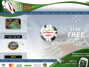 Inetbet Casino website screenshot
