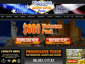 Jackpot Capital Casino website screenshot