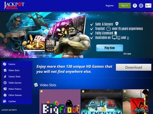 Jackpot Wheel Casino website screenshot