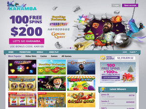 Karamba Casino website screenshot