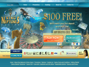 King Neptunes Casino website screenshot