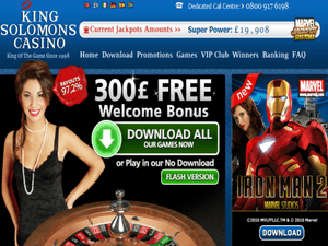 King Solomons Casino website screenshot