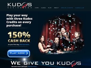 Kudos Casino website screenshot