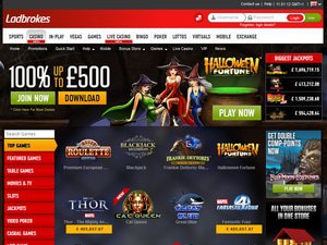 Ladbrokes Casino website screenshot