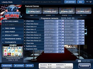 Liberty Slots Casino software screenshot
