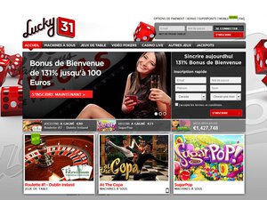 Lucky31 Casino website screenshot
