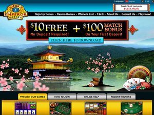 Lucky Emperor Casino website screenshot