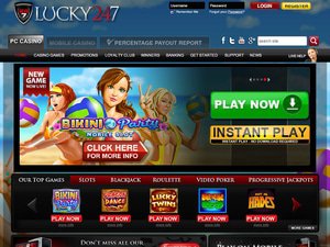 Lucky247 Casino website screenshot