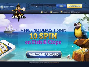 Lucky Admiral Casino website screenshot