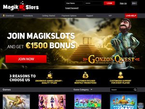Magik Slots Casino website screenshot