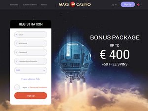 Mars Casino website screenshot