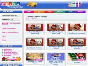 Mec Games Casino website screenshot