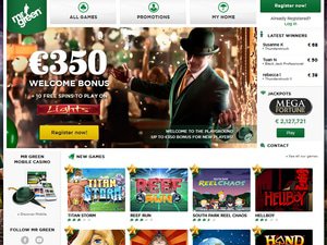 Mr Green Casino website screenshot