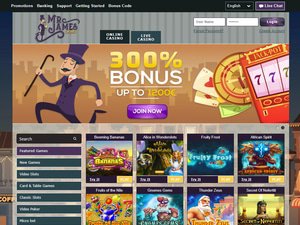 MrJames Casino website screenshot
