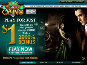 Nostalgia Casino website screenshot