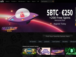 Oshi Casino website screenshot