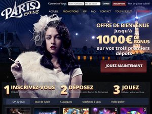 Paris Casino website screenshot