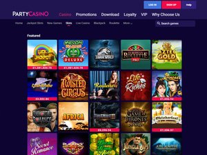 Party Casino software screenshot