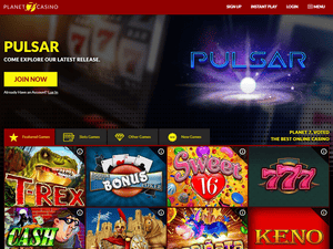 Planet 7 Casino website screenshot