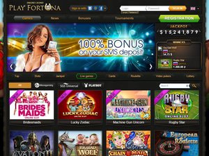 Play Fortuna Casino website screenshot