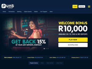 Punt Casino website screenshot