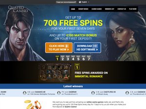 Quatro Casino website screenshot
