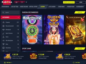 Rabona Casino software screenshot