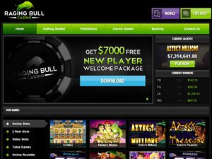 RagingBull Slots website screenshot