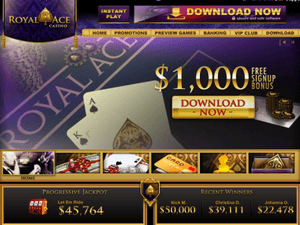 Royal Ace Casino website screenshot