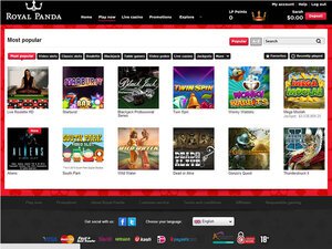 Royal Panda Casino software screenshot