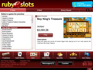 Ruby Slots Casino software screenshot