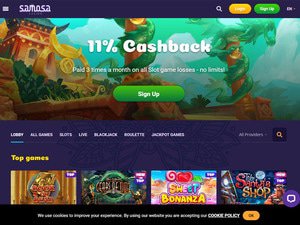 Samosa Casino website screenshot