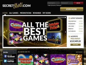 Secret Slots Casino website screenshot