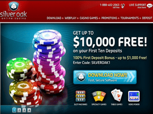 Silver Oak Casino website screenshot