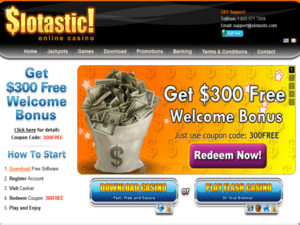 Slotastic Casino website screenshot