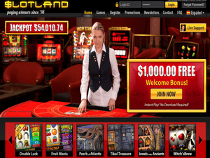 Slotland Casino website screenshot