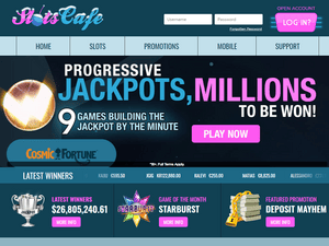 Slots Cafe Casino website screenshot