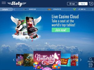 Sloty Casino website screenshot