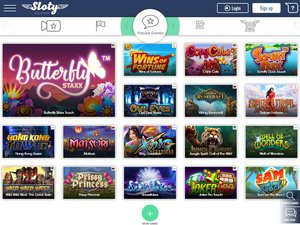 Sloty Casino software screenshot