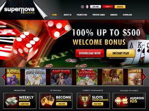 Supernova Casino website screenshot
