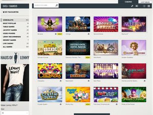 SuperLenny Casino software screenshot