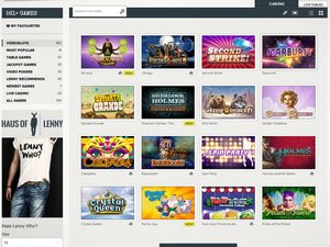 SuperLenny Casino software screenshot
