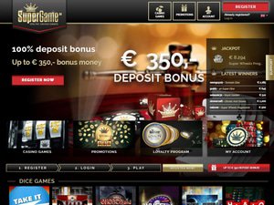 Supergame Casino website screenshot