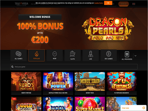 TeleVega Casino website screenshot