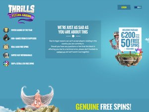 Thrills Casino website screenshot