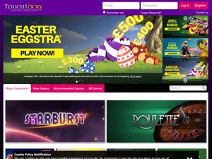 Touch Lucky Casino website screenshot