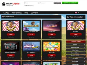 Trada Casino software screenshot