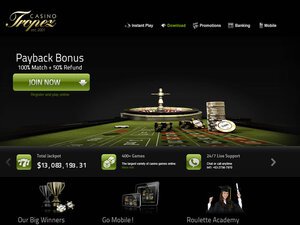 Tropez Casino website screenshot