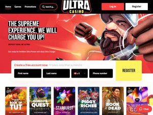 Ultra Casino website screenshot