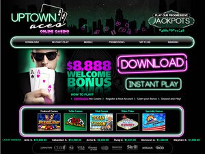 Uptown Aces website screenshot